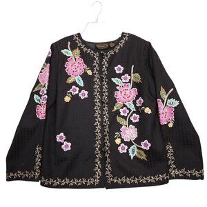 Alex Kim | Vintage Embroidered Sequin Jacket Black | Size M